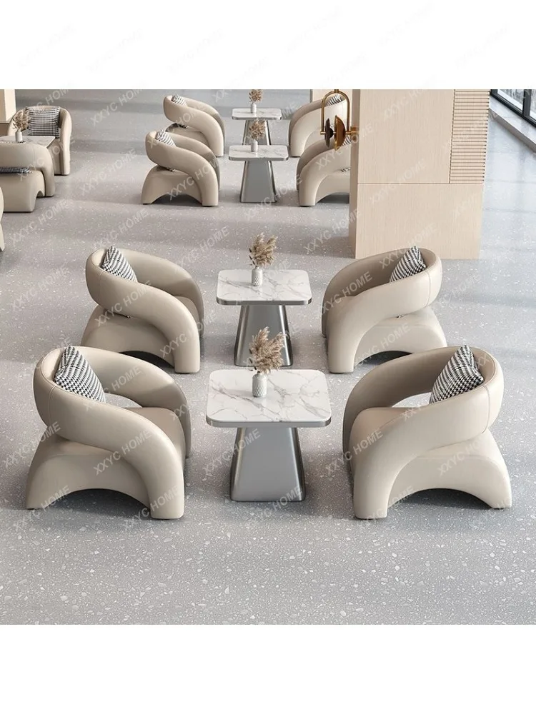 Light Luxury Rest Area Reception Table Conference Table Sales Office Beauty   Reception Table Chairs