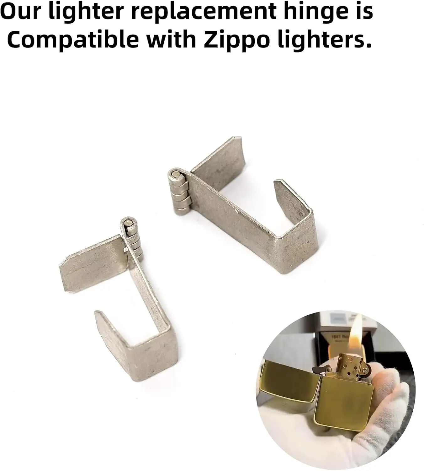Ruimou 2 Pcs Grinder Lighters Metal Hinge 1.3×0.4×0.3 inches Replacement Part Compatible with Zippo lighters