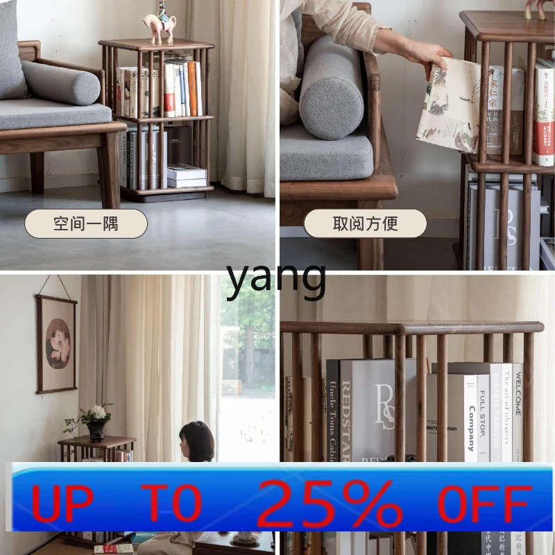 

LTT solid wood small apartment 360-degree rotating floor rack storage rack