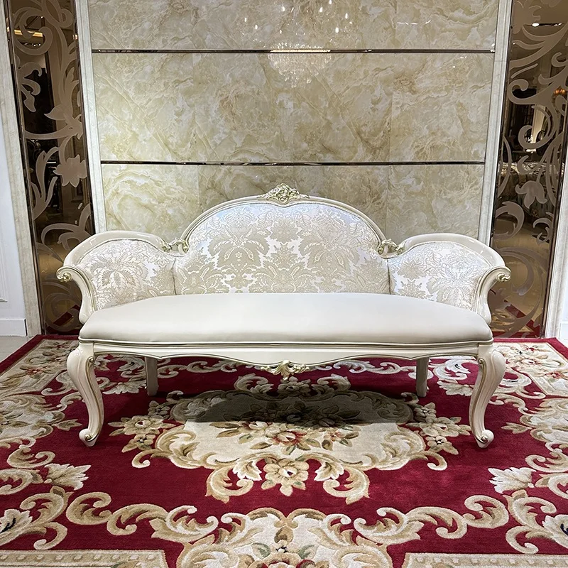 

Французский табурет, европейский диван для гостиной с резьбой по дереву и цветком