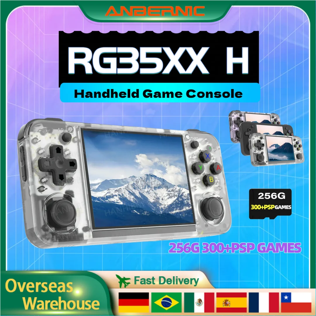 

ANBERNIC RG35XX H Retro Handheld Game Video Player Console 3.5Inch IPS full viewing angle H700 quad HD Bluetooth 256G PSP Gift