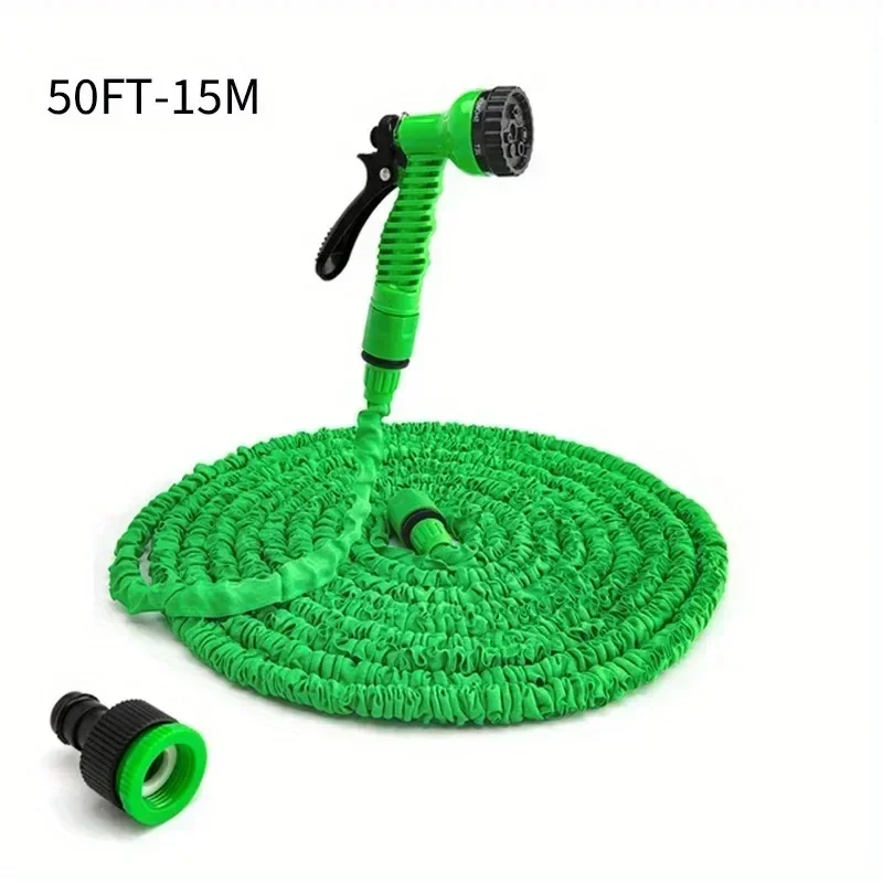 50FT Expandable Magic Hose 7 Water Spraying Functions Gun Durable Materials Home Garden Watering Tools Lightweight Design