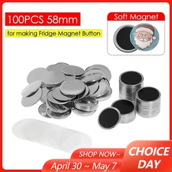 50/100Set 25/32/37/44/58mm Magnet Refrigerator Button DIY Making Materials for Button Maker Making Fridge Magnets Badges Set