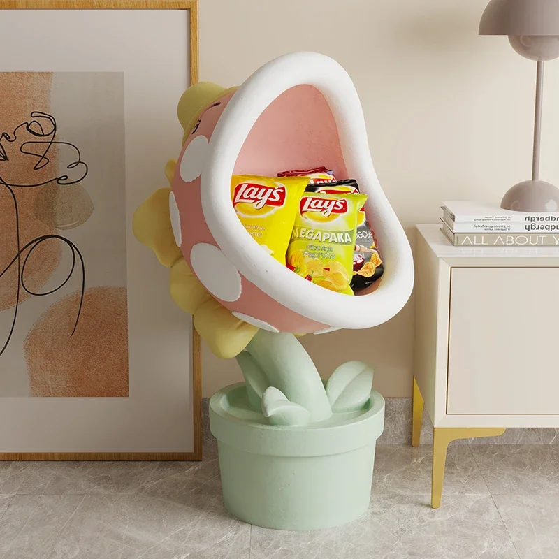 

Big Mouth Flower Snack Rack Living Room Sofa Bedroom Room Floor Storage Soft Decoration Funny Cannibal Flower Decoration