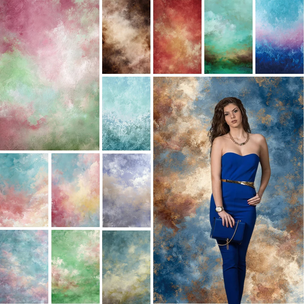 

MOON.QG Blue Gradient Texture Background Baby Shower Wedding Decoration Photobooth Photography Backdrop Birthday Women Portrait