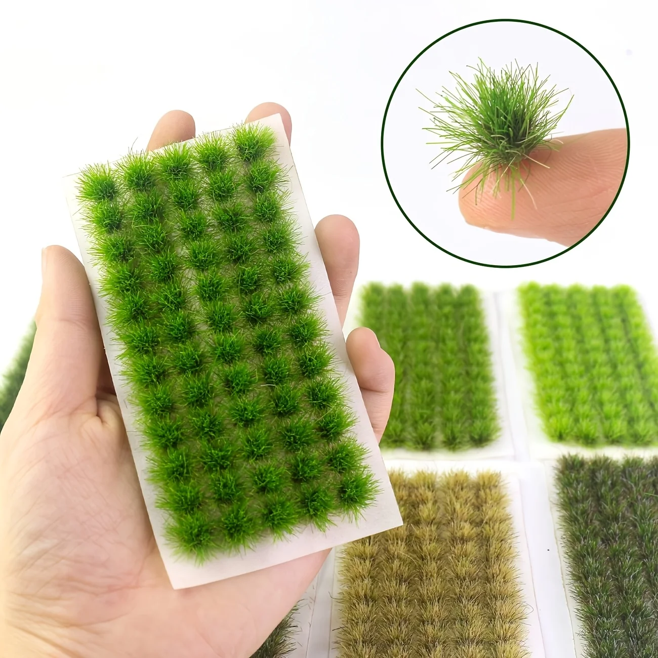 1 Box（60pcs） Miniature Scene Grass Clusters, Sand Table Handmade DIY Micro Landscape Materials, Miniature Model Plants