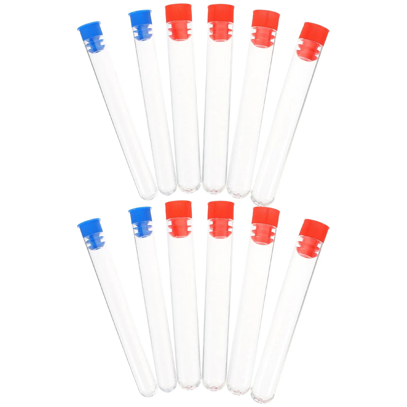 12pcs Clear Plastic Test Tubes for Science Experiments, Plant Propagation & Small Sample Storage