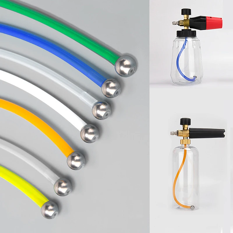 Práctica pipeta de silicona de caucho de 24,5 cm para cañón de espuma; Colorido con filtro de bola de gravedad de acero inoxidable