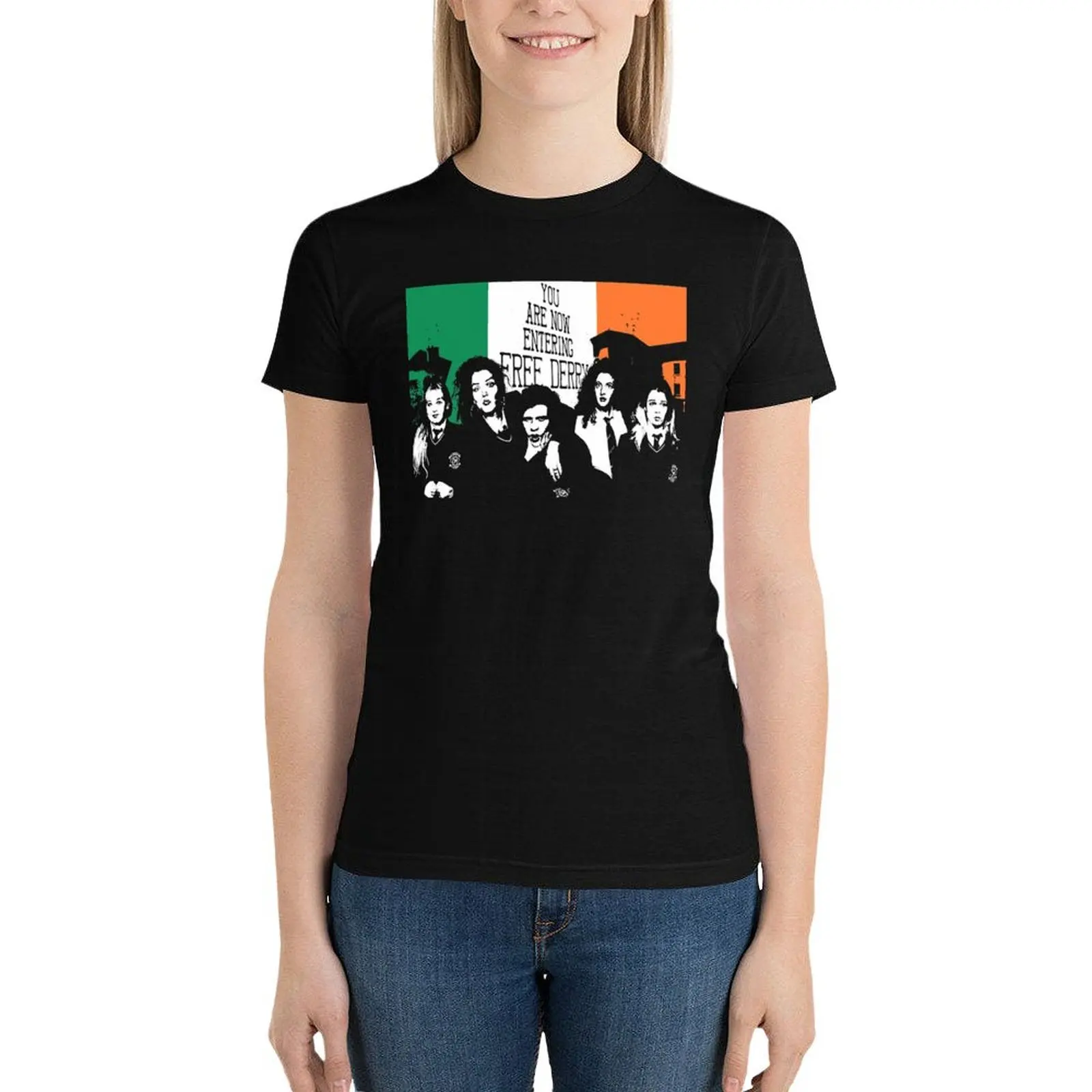 Retro Vintage Beautiful Model Derry Girls Music Vintage Retro T-Shirt heavyweights funny sports fans Women's t-shirt