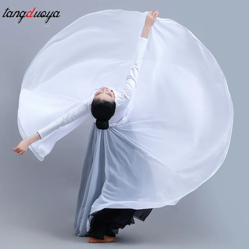 Double sided wear 720 Degree Chiffon Skirt Ballet Dance Women Long Skirts Dancer Practice Wear Professional Stage Dance Skirt