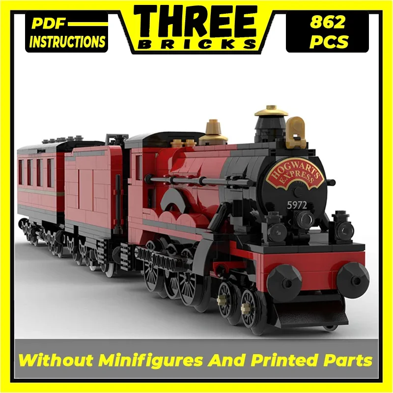 Bloques de construcción modulares de tren de vapor Express para niños, ladrillos Moc técnicos, serie de coches, modelo, regalos, juegos de bricolaje, ensamblaje