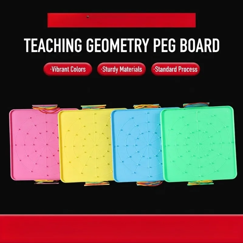

Teaching Nail Board Plastic Colored Geoboard Primary School Mathematics Science Teaching Learning Educational Equipment Set Kit