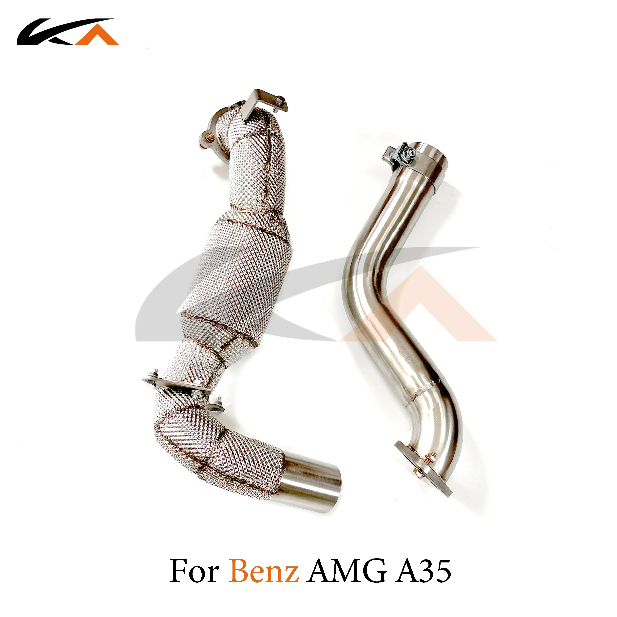 KA Tuning exhaust system header stainless downpipe for Mercedes-Benz AMG A35 2.0T axle pipe performance catalysis heat shield