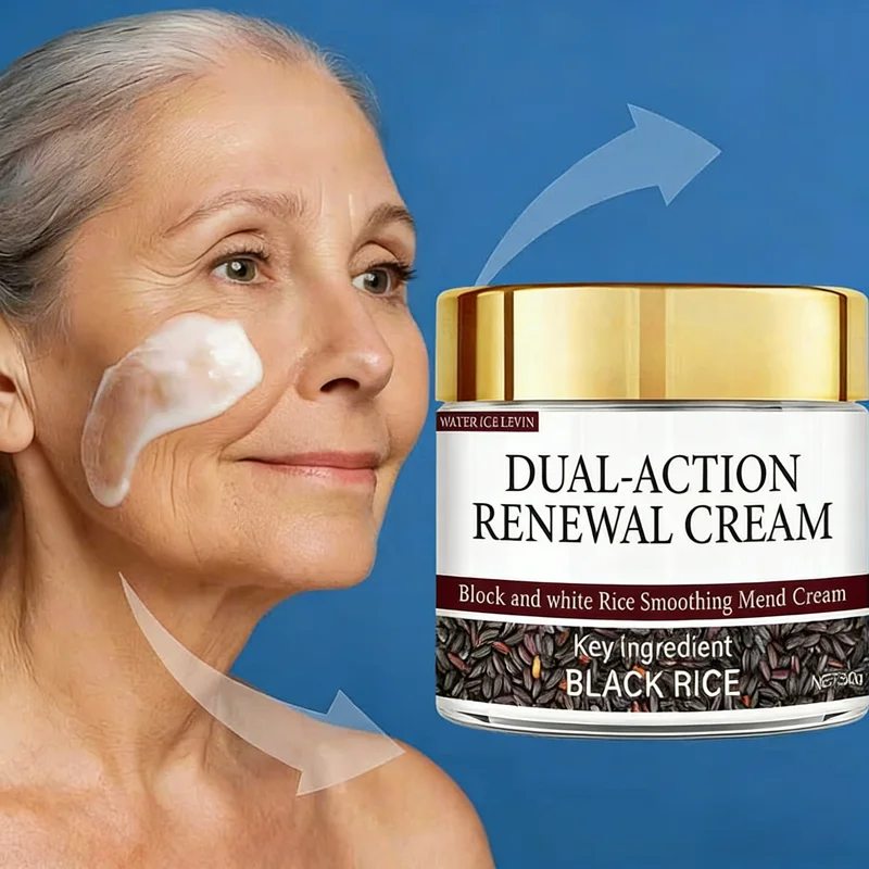 Dual-Action Renewal Cream (Black Rice): Bee Venom-Infused, Smoothing/Mending, Hydrates Skin Daily for Softness & Confidence