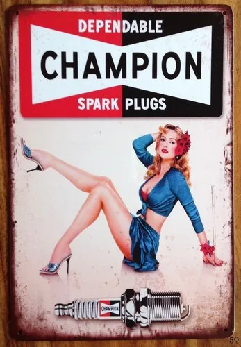 Metal sign retro vintage style spark plugs mancave garage wall plaques --Tin Sign