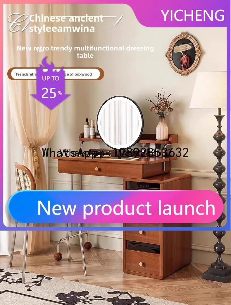 

solid wood corner dresser storage cabinet integrated small apartment bedroom bedside makeup table