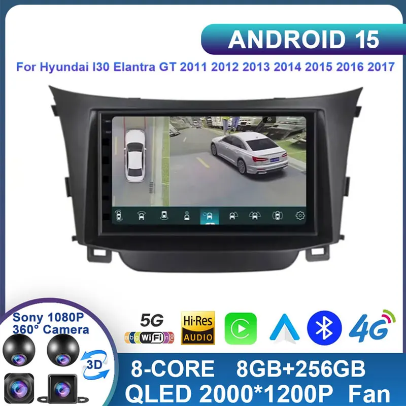 

Android 13 Carplay Car Radio For Hyundai I30 Elantra GT 2011 - 2017 Navigation Multimedia GPS Player Stereo WiFi+4G video BT DSP