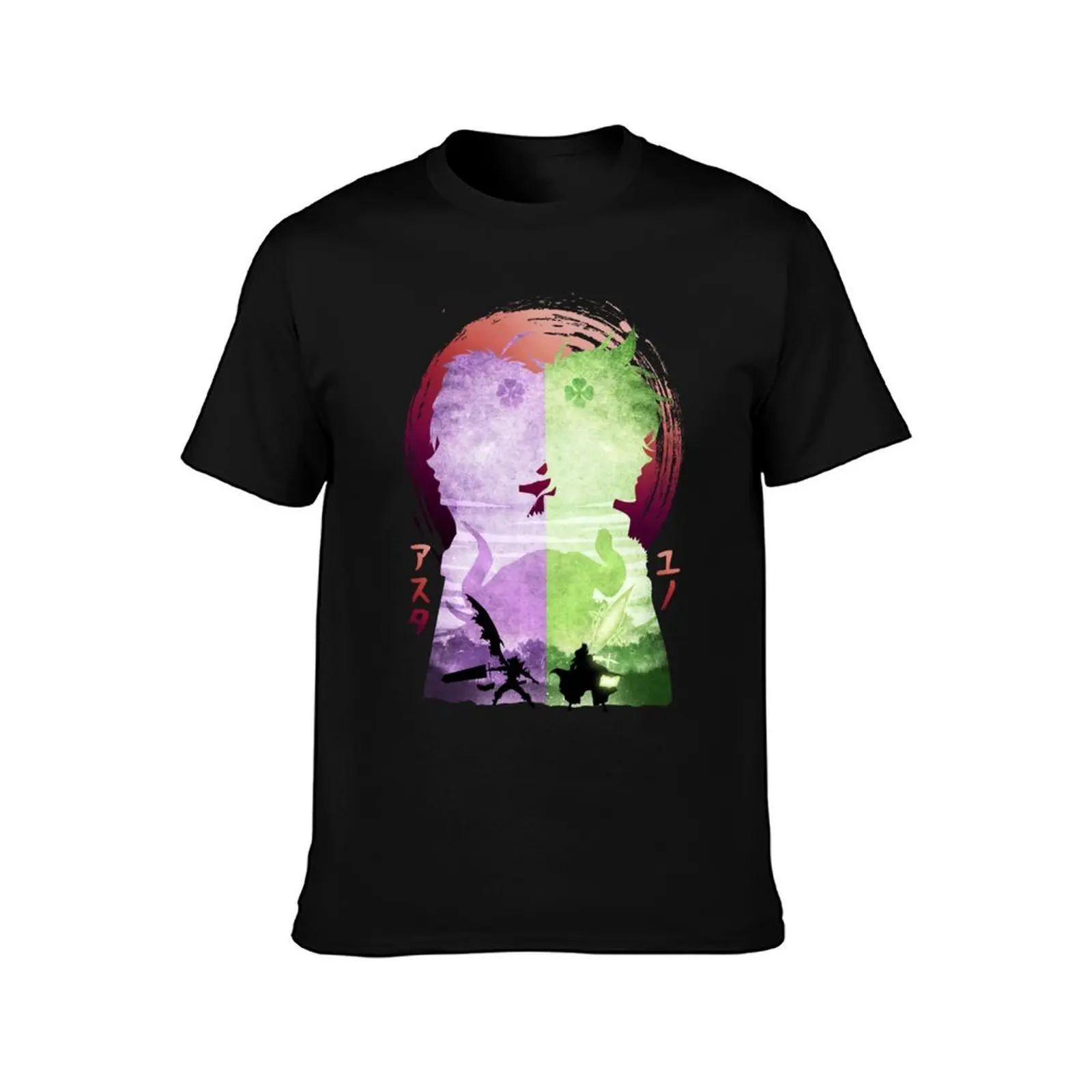 Strong Prodigy With Amazing Magical Power Minimalist Silhouette Asta And Yuno Cute Fans T-Shirt, Summer Casual Cotton Tee