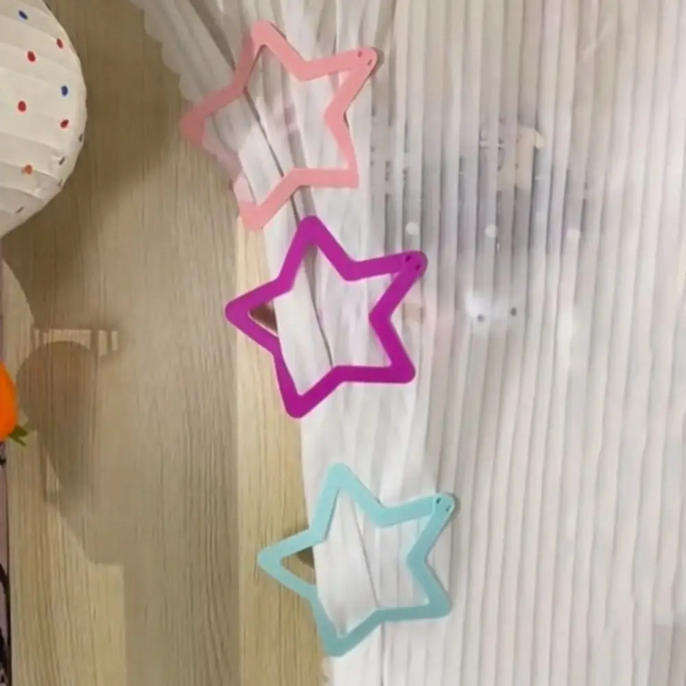 Trendy Creative Extra-large Star Hair Clip Solid Color Novelty Clothes BB Clip INS Cute Curtain Clip Daily Wearing