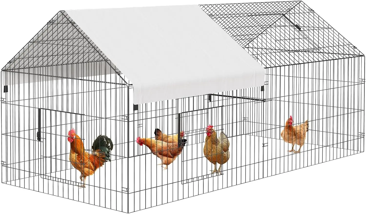 

Coop 86"×40"×40" Chicken Run with Waterproof Cover Portable Poultry Cage Walk in Hen House Outdoor Backyard Farm Animal