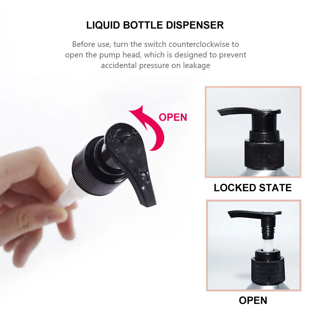 

4Pcs Durable Aluminum Bottle Pump Set for Shampoo Liquid Dispenser Travel Bottles