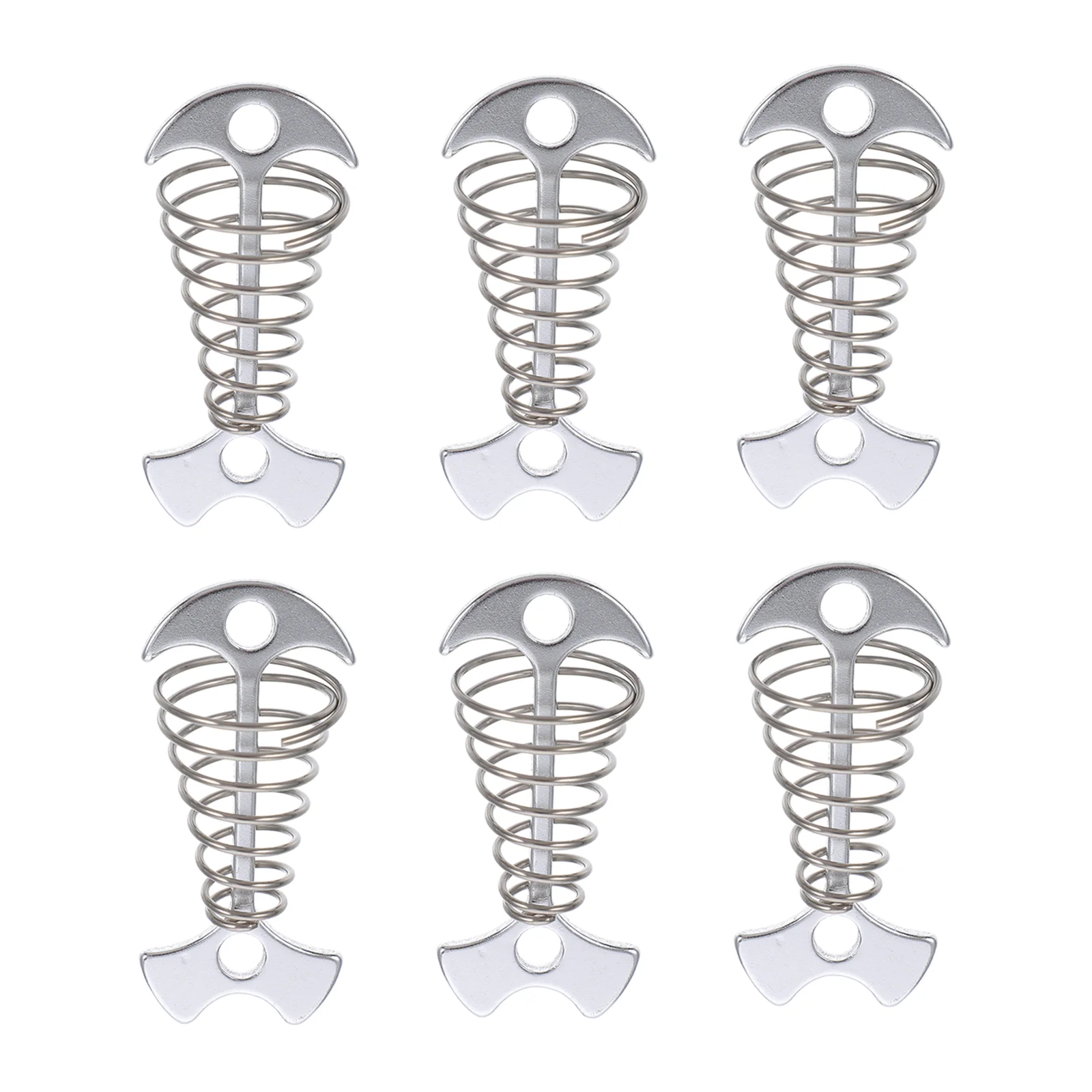 

6 Pcs Outdoor Awning Canopy Fishbone Nail Fixing Buckle Ground Stakes Wind Rope Peg Silver Aluminum Alloy Portable Anchor