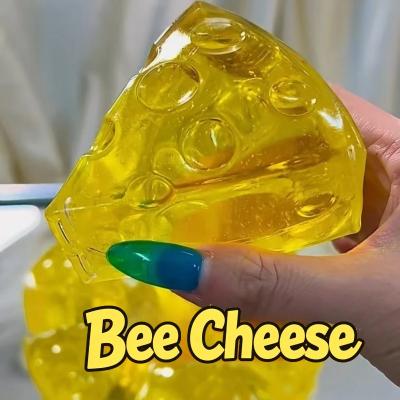 Honey Cheese Squeeze Squishy Toy, Transparent Triangle Slow Rebound Stress Relief Fidget, Silky Smooth Decompression Toy