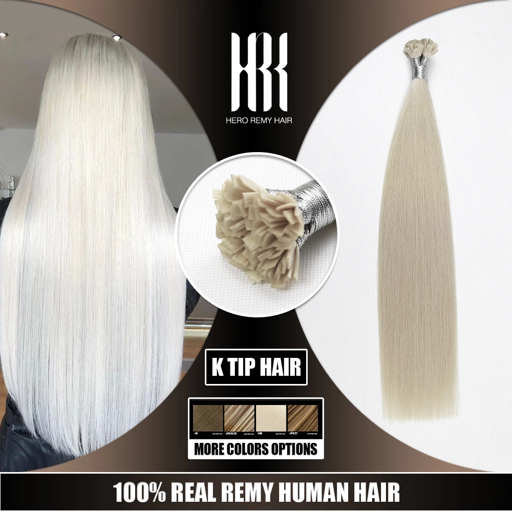 Hero Remy Hair Fusion Flat Tip Hair Extensions Highlights Color Keratin Glue Prebonded 100% Human Hair Extensiones 0.7g/strand