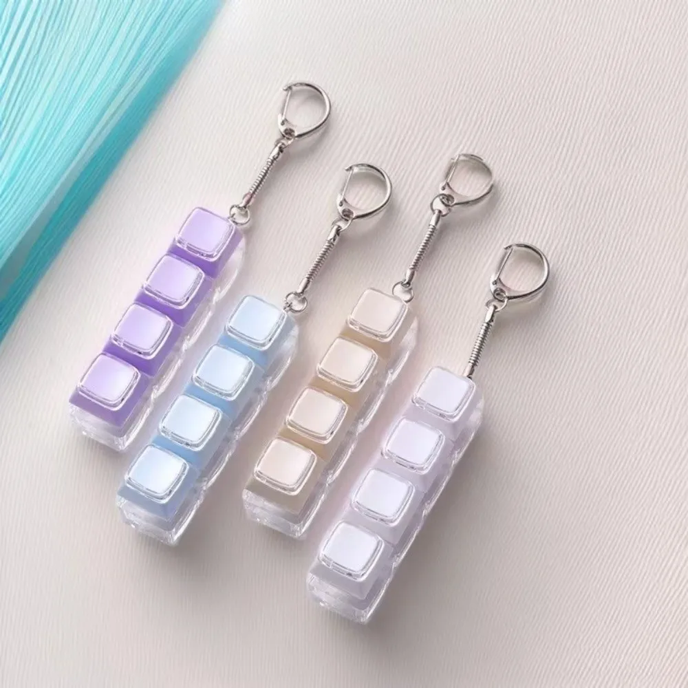 4 Keys Button Keycap Keychain Bag Charms Funny Pendant Keyboard Fidget Keychain Hanging Decoration Fidget Clicker Office
