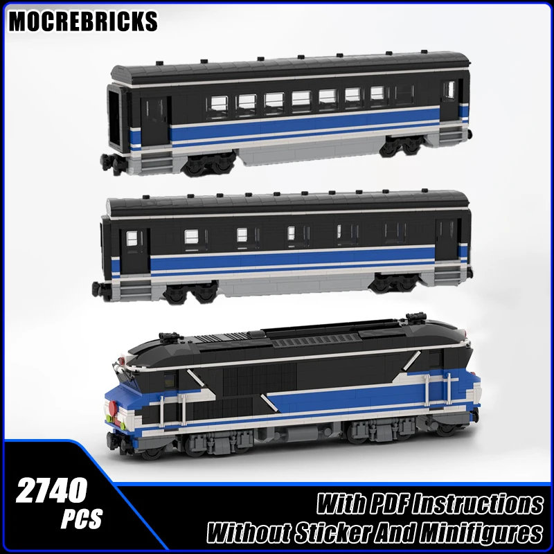 MOC City Traffic Series Diesel Локомотив SNCF CC 72000 Универсал Пассажир Строительные блоки Модель Старшие кирпичи Головоломки Игрушки Рождественский подарок