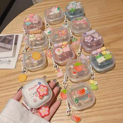 Cute DIY Watermelon Fruit Rabbit Bear Tulip Flower Pendant Case For Samsung Galaxy Buds Live Buds2 Pro Buds 2 FE Earphone Cover