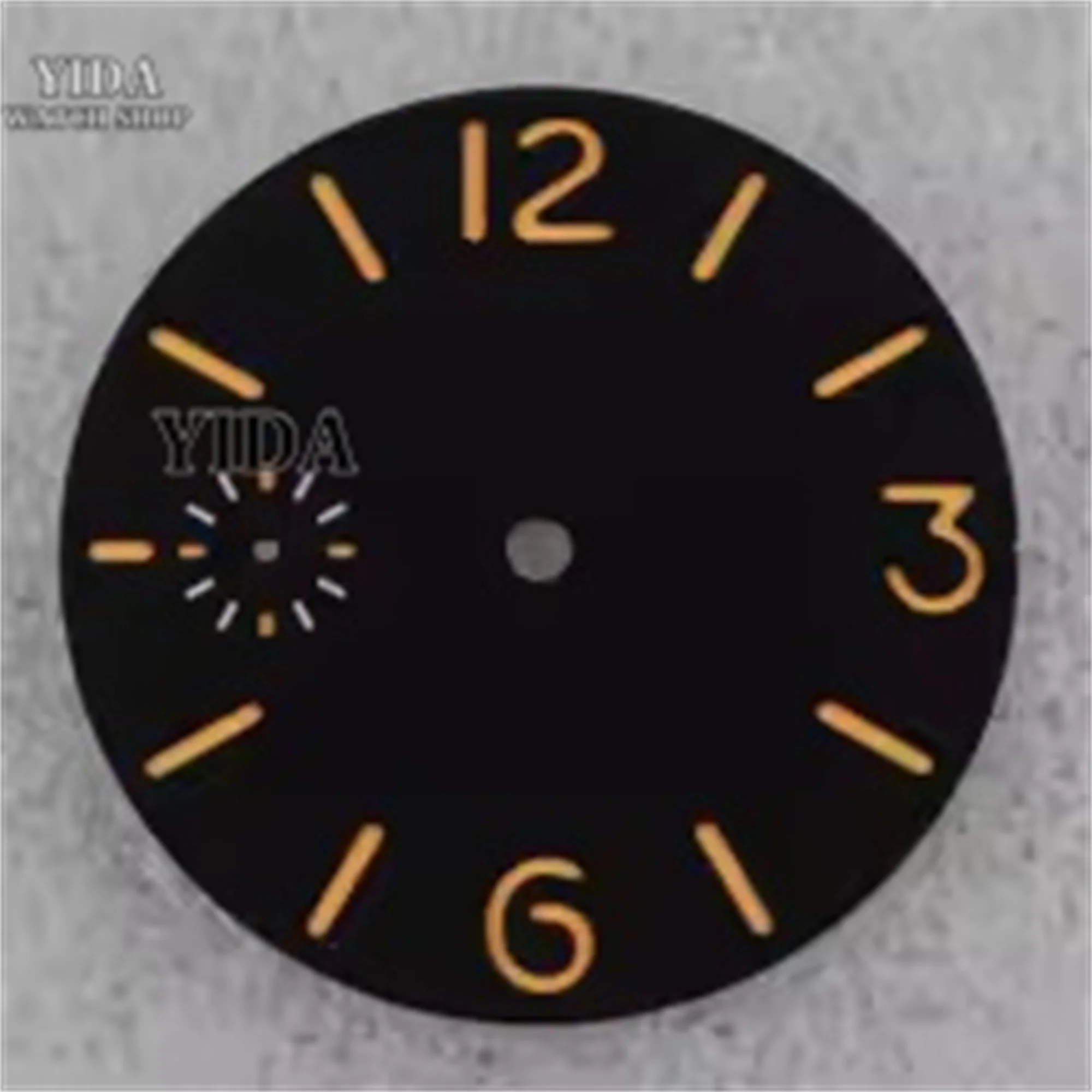 39 مللي متر ساعة سوداء الطلب الأخضر مضيئة الوجه صالح PAM 6152 6154 حالة ETA6497 6498 ST3600 3620 الحركة التلقائية وزارة الدفاع استبدال
