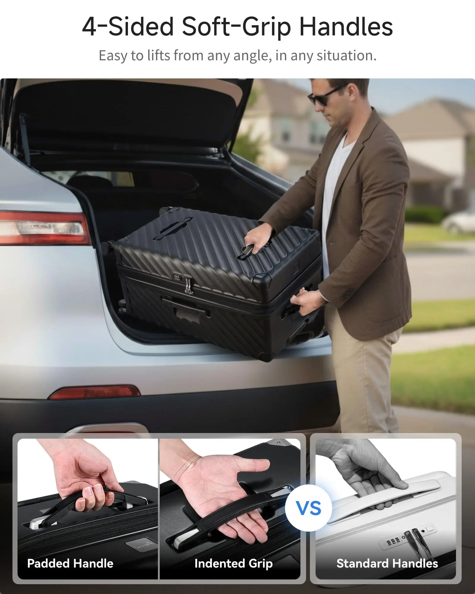 28 Inch Trunk Luggage with Spinner Wheels, Blue