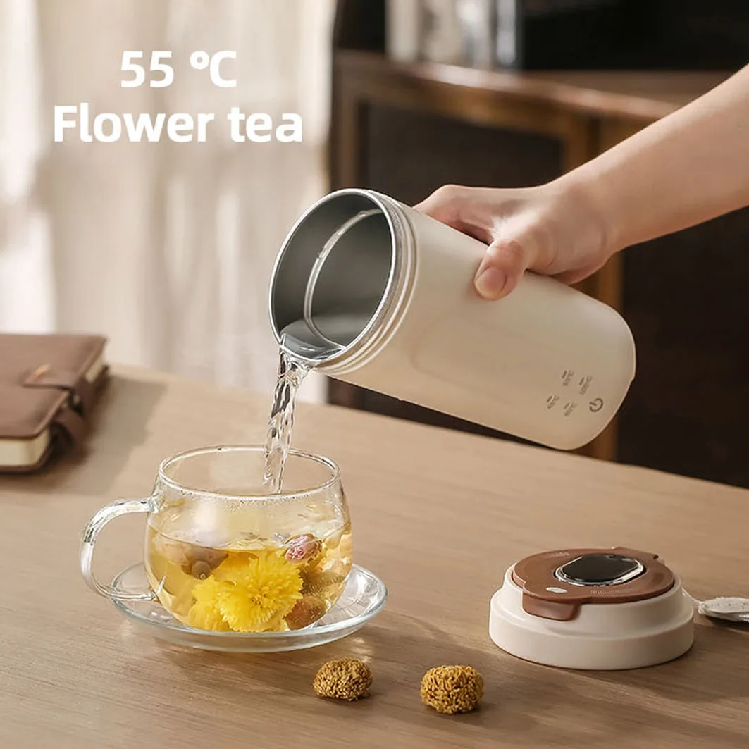 -For 450ml  Electric Kettle Travel Boil Water Cup Thermo Pot Smart Teapot Temperature Adjustment Kettle With LED Display*