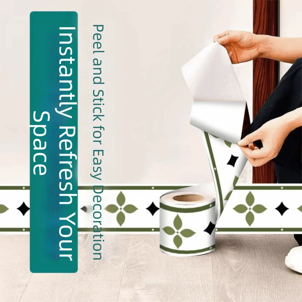 Fashion 5/10 Meter Wall Base Self Adhesive Anti-collision Skirting Line Soft Thickened Corner Line Bedroom