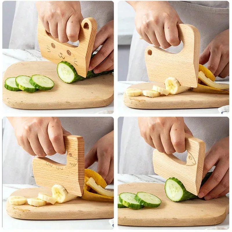 木製子供ナイフ調理おもちゃシミュレーションナイフ切断果物野菜子供キッチンごっこ遊びおもちゃモンテッソーリ教育