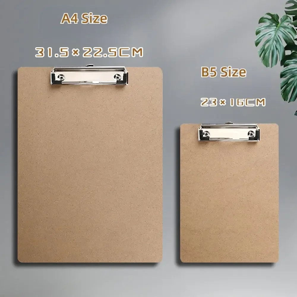 

High Quality Wood Writting Pad A4 A5 Wood Board Memo Folder Low Profile Clip Classic Storage Folder Restaurant