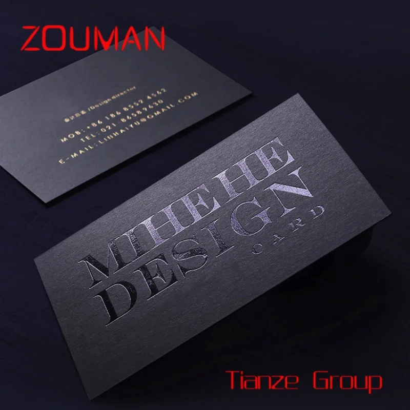 Custom , Custom Design Luxury Business Paper Cards, Printing Black Cardboard Paper Business Card