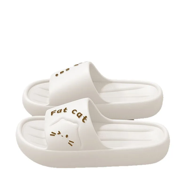 

Printting Cute Cat Slides Women Slippers Summer Indoor Soft Cartoon Sandals Bathroom Anti-slip Outdoor Comfy Men Shoes Coupl