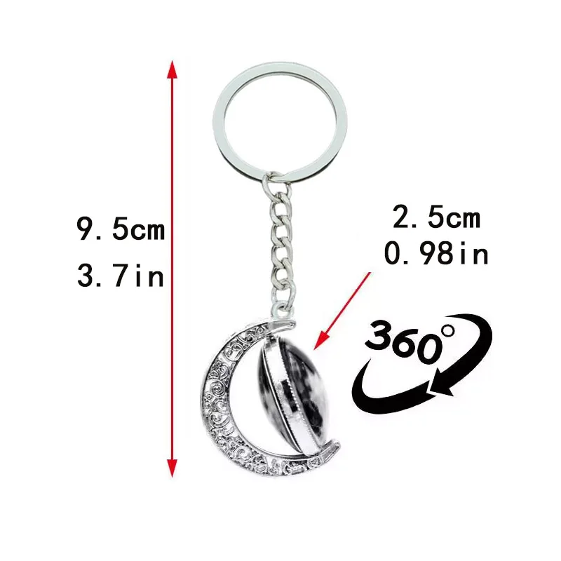 Fashion Solar System Planet Keychain With Double-sided 360 ° Rotating Pendant For men and women Jewelry Gifts