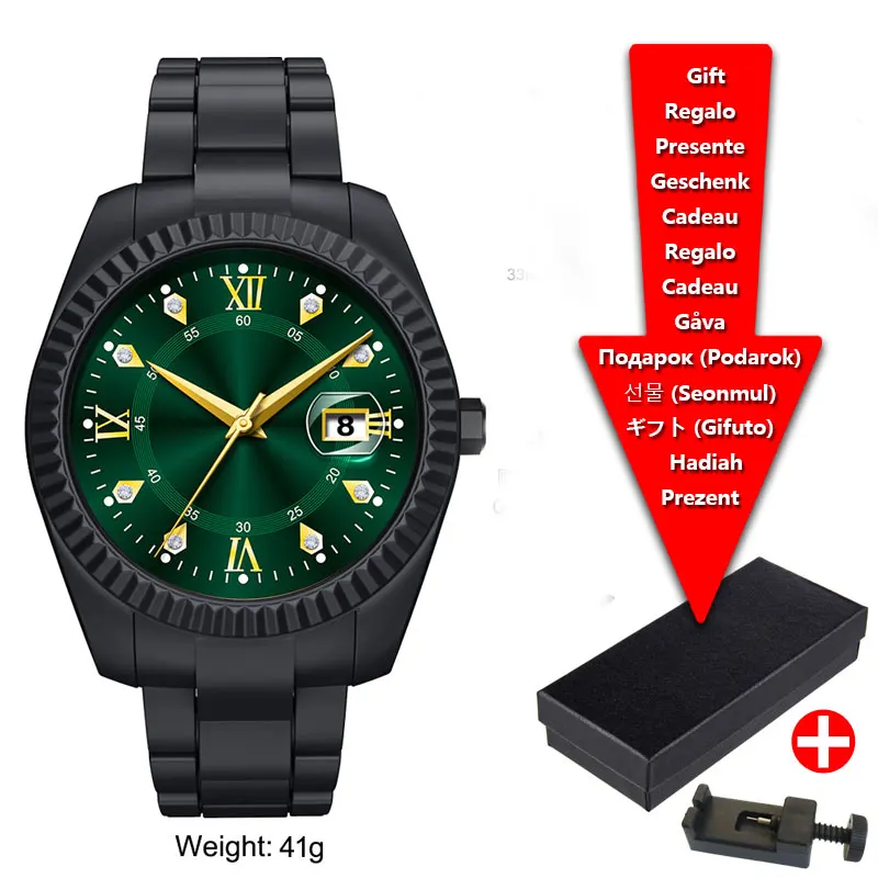 Green Saudi Arabia Digital Dial PC Strap, Waterproof Quartz Calendar, Leisure Clock, Delivery Box Customizable Brand Logo,