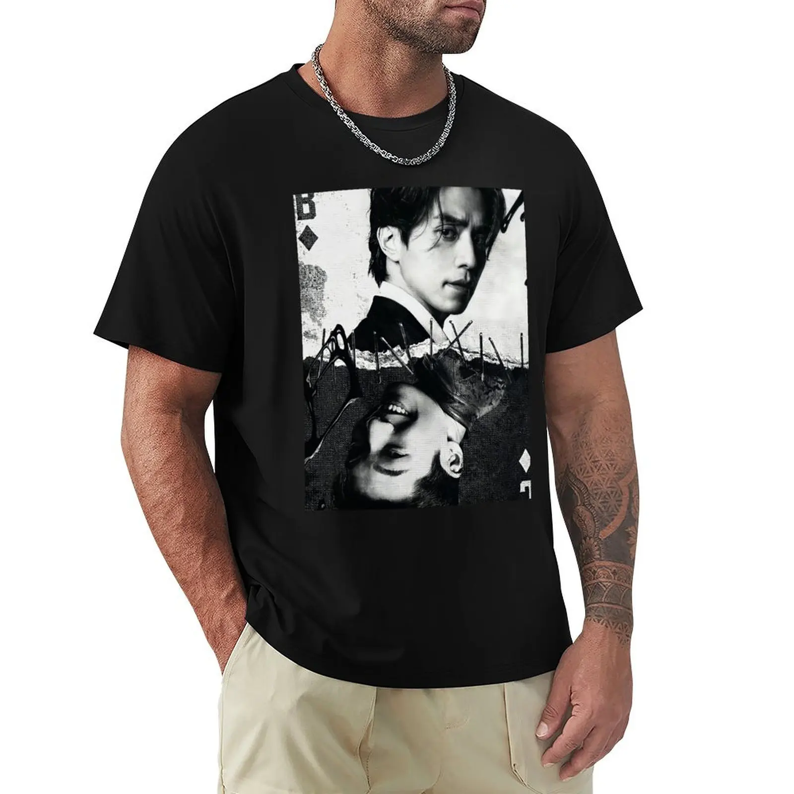 Bad and Crazy Kdrama - Lee Dong-Wook n Wi Ha-Joon-movie star T-Shirt Classic Crew Neck Cotton T-Shirt