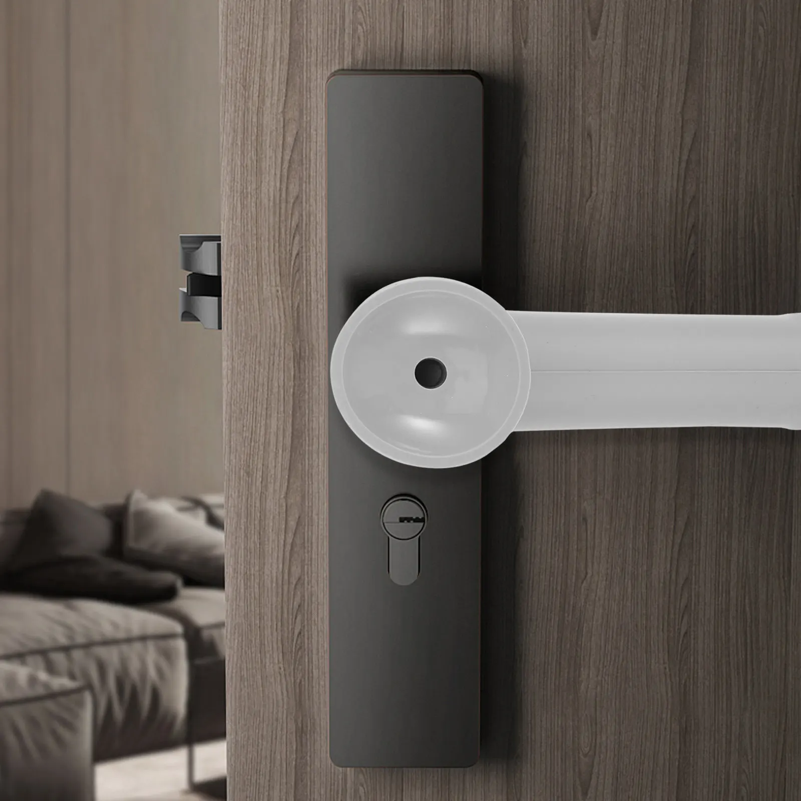 Silicone Door Handle Cover Soft Impact Protection Bumper for Safety Babyproof Door Knob Protector Wall Guard