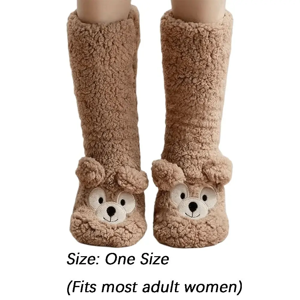 الجوارب الحرارية سميكة الدافئة المرجان الصوف المضادة للانزلاق جوارب يمكن السير بها على الأرض لينة الكرتون جهاز تدفئة القدمين النساء