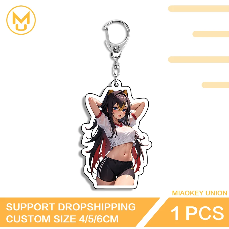 Genshin Impact Furry Dehya Pretty Girl Acrylic Key Chains Adorable Campus Uniform Props Suitable For Schoolbag Decoration