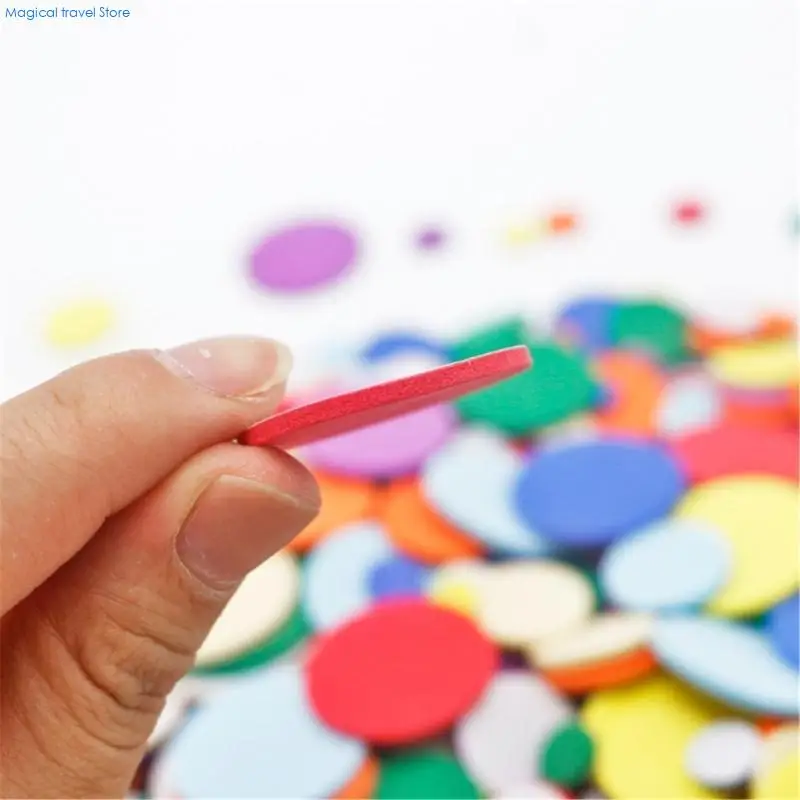 N2UB 160 Pcs Glittering Sticker Round Foam Sticker Colorful Sticker for School