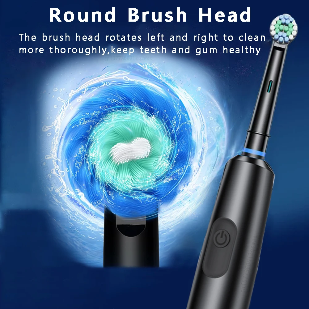 Electric Toothbrush Rotary Rechargeable Electric Tooth Brush for Adults Rotating Electric Teeth Brush with 8 Replacement Heads