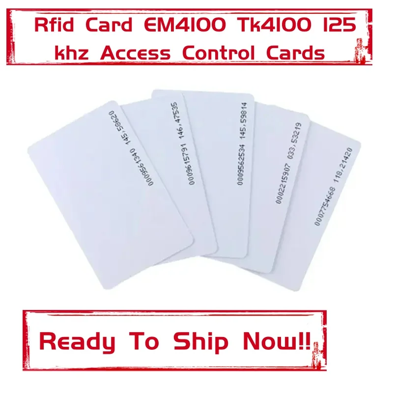 

5P EM 4100 Tk4100 RFID Card 125KHz RFID Proximity ID Cards Blank White Plastic Entry Access Card key Contactless smart chip