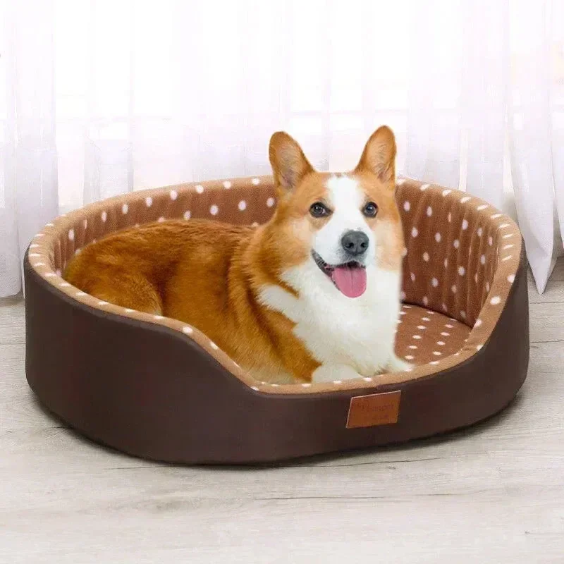 Kennels Pens Pet Bed Double Sided Dog House High Fence Anti Slip Basket Pet Cushion For Small To Large Dogs Cat Sleeping Bed Cam