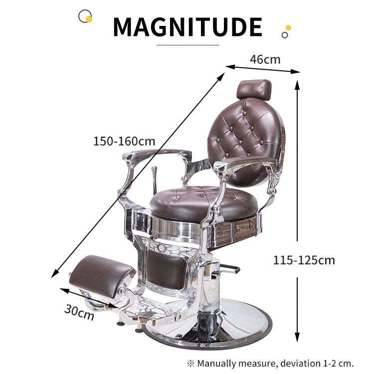 High-end Beauty Salon Hairdressing Chair Vintage Round Base Hydraulic Barber Chair for Wholesale - view 6